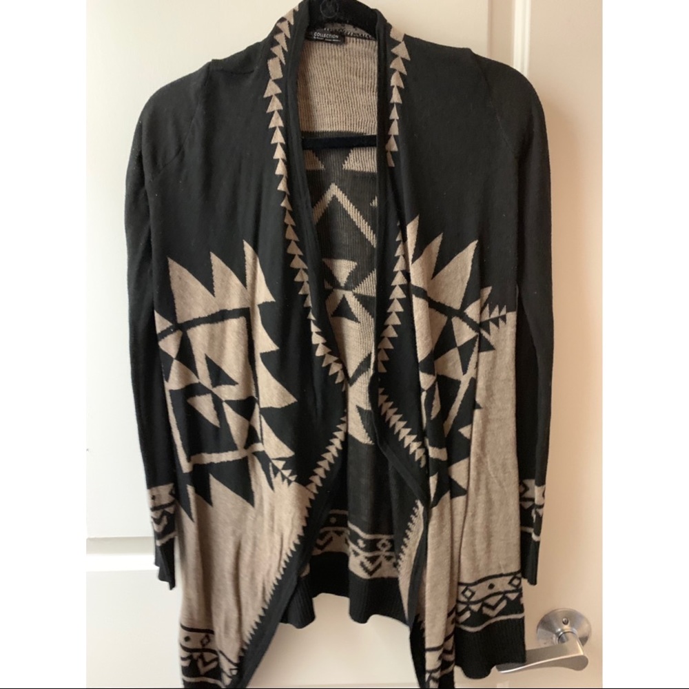 Black and Tan Printed Cardigan